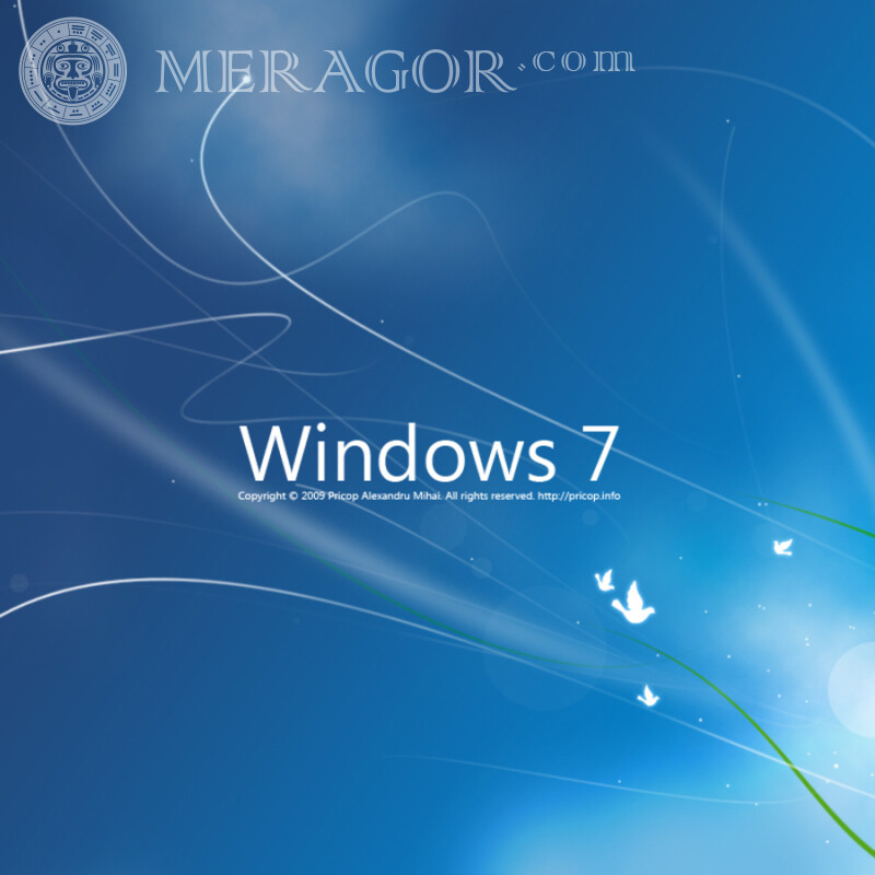 Значок Windows на голубом фоне скачать на аву Logos Technik