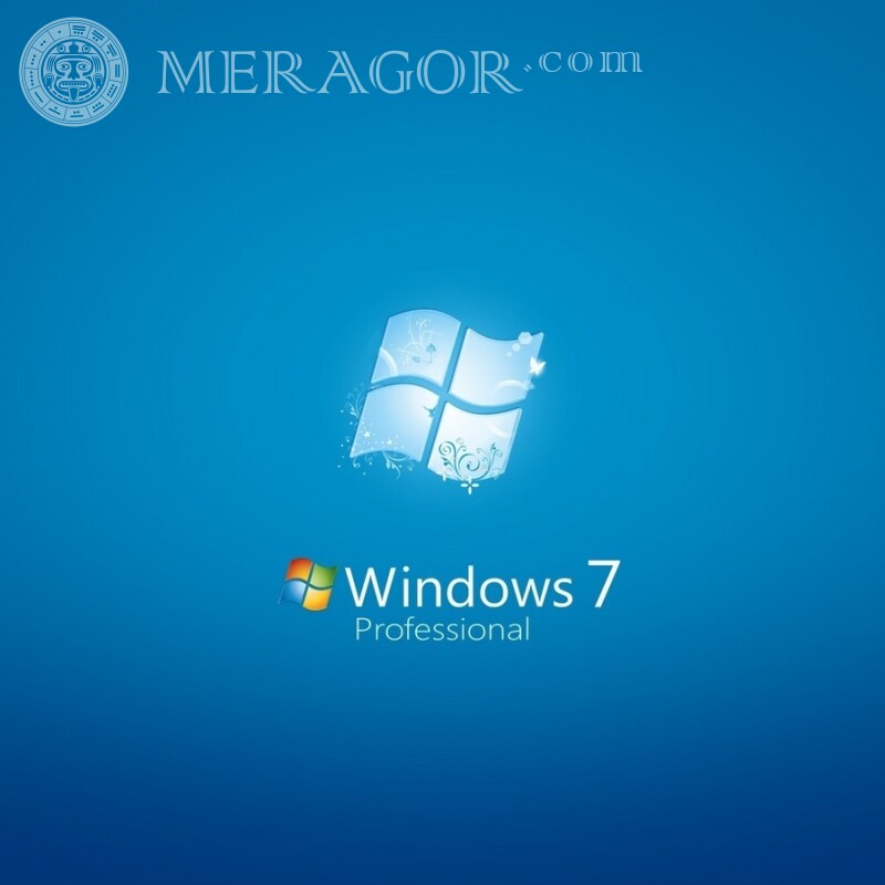 Эмблема Windows на голубом фоне на аву Логотипы Техника