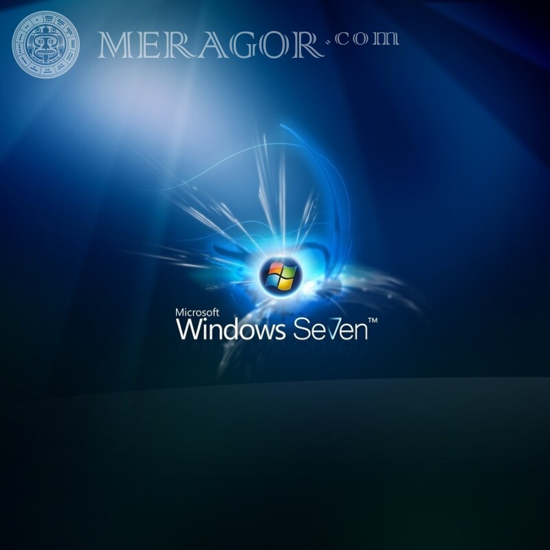 Емблема Windows на синьому тлі на аватарку Логотипи Техніка