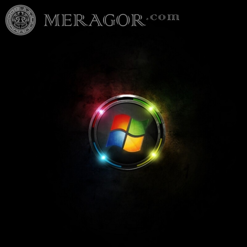 Logo Windows sur fond noir pour avatar Logos Technique