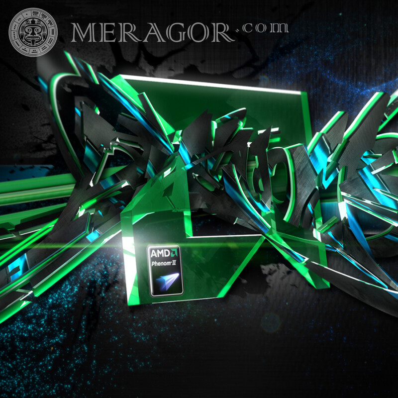 AMD-Logo auf Avatar Logos Abstraktion Technik