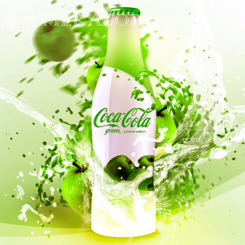Логотип зеленой Coca Cola на аву Логотипы