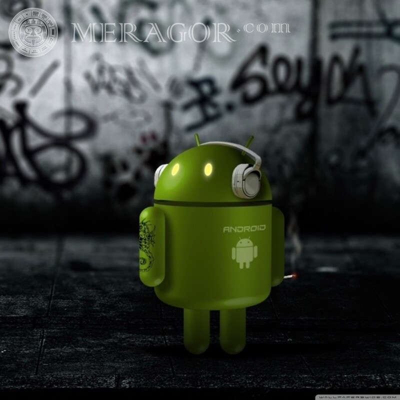 Descarga de Android verde en avatar Logotipos Técnica
