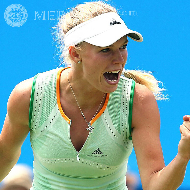Victory in tennis icon Blondes Sporty