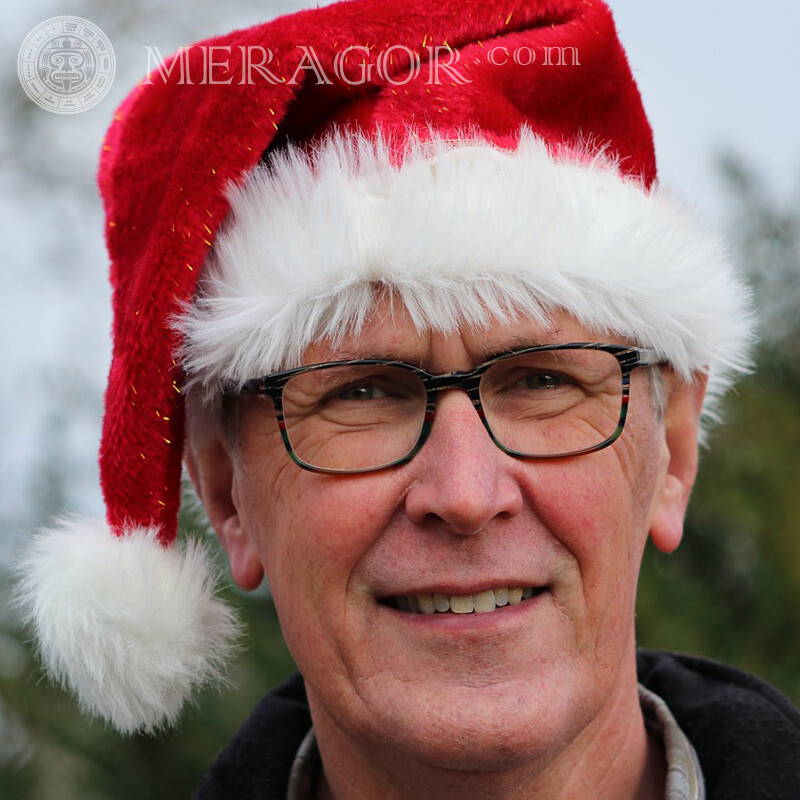Art du Nouvel An sur l'avatar d'un homme avec des lunettes de Nouvel an Au chapeau Avec les lunettes Visages, portraits
