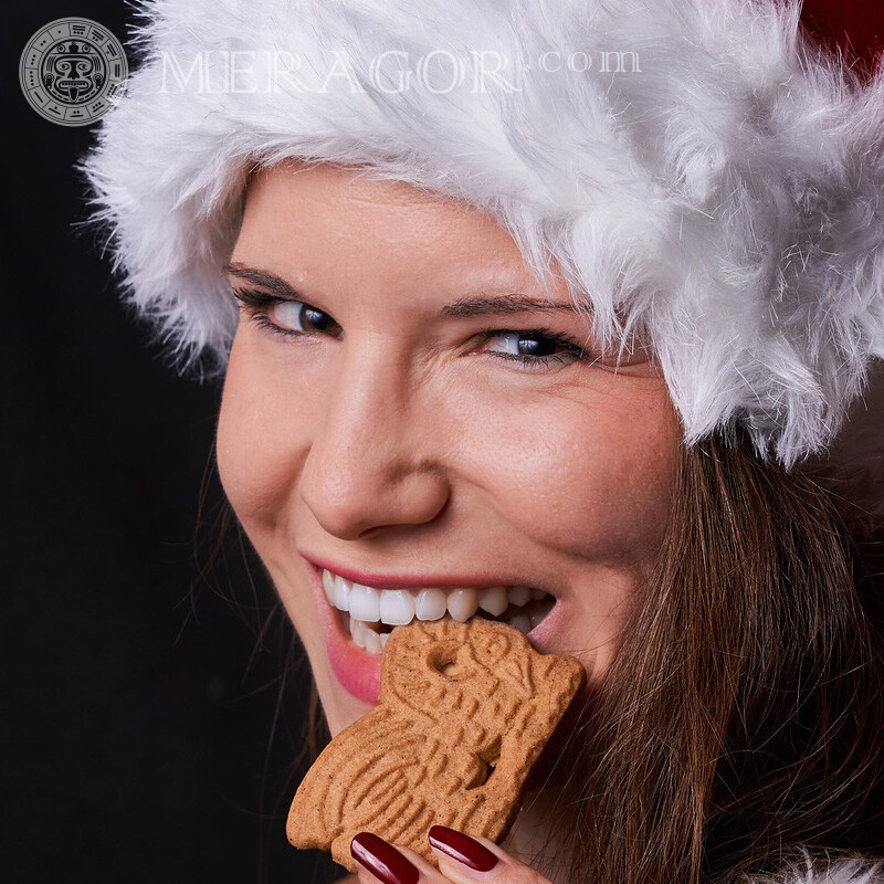 Christmas avatar food photo New Year Faces, portraits Faces of women