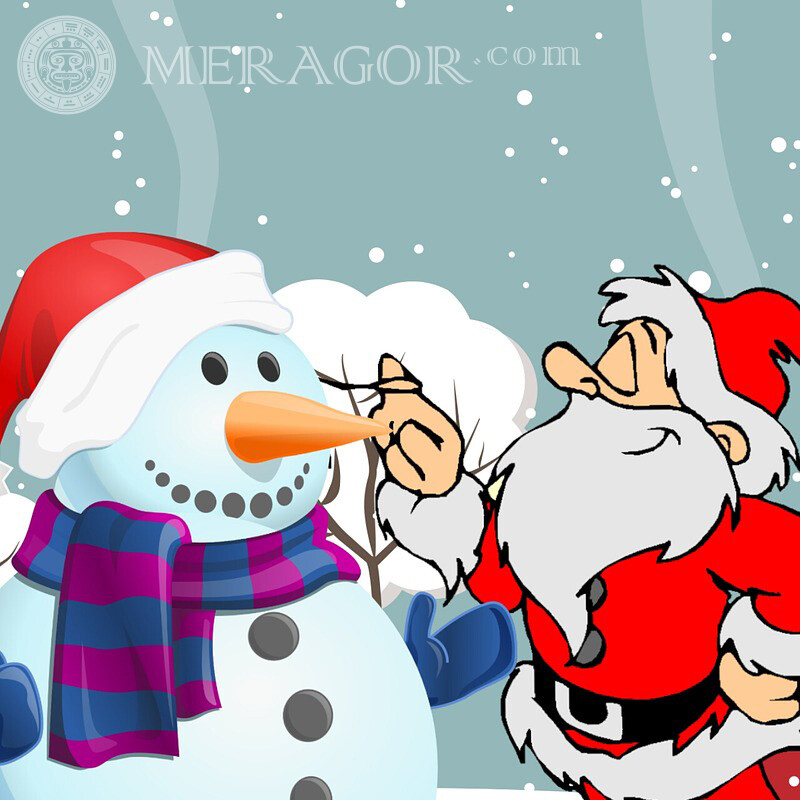 Télécharger l'avatar de l'anime du nouvel an de Nouvel an Animé, dessin Père Noël