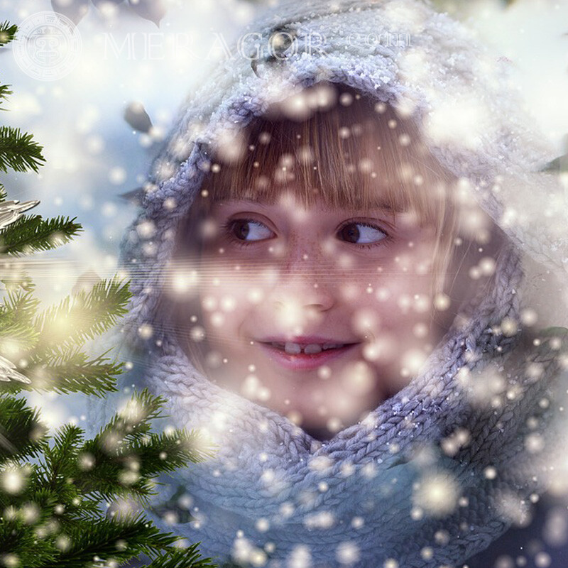 Neujahrsavatare für Kinder Weihnachten Avatare Kindliche Maedchen Gesichter von kleinen Mädchen