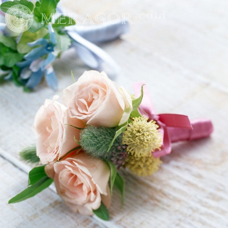 Téléchargez un bouquet de roses sur un avatar Fleur