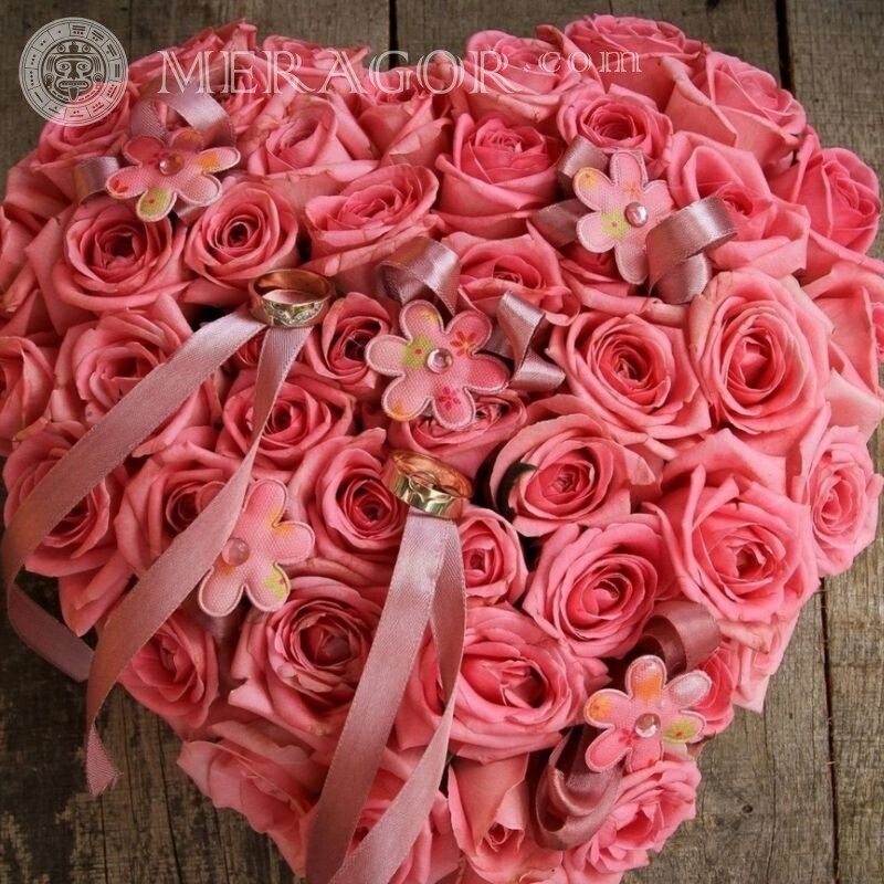 Image de coeur de roses pour avatar Fleur