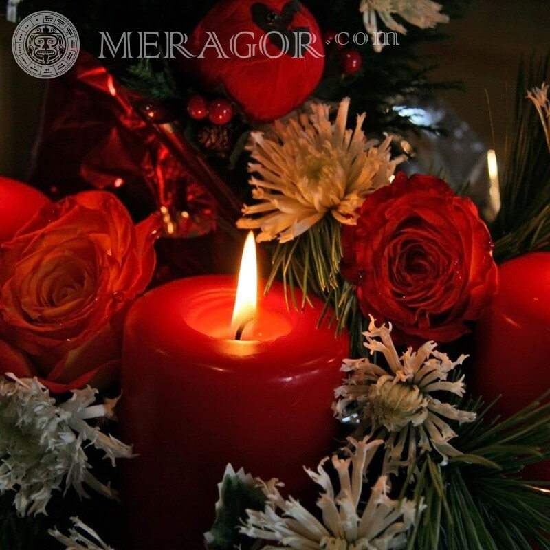Flowers and candles download for icon Holidays