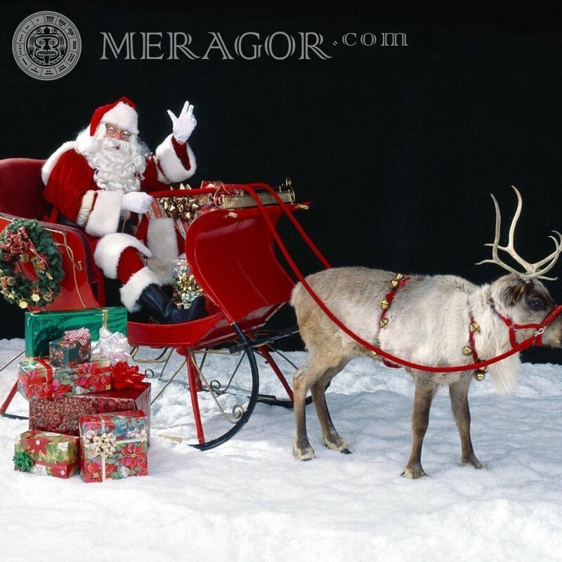 Санта Клаус на аватарку скачать рисунок Праздники Дед мороз Новогодние