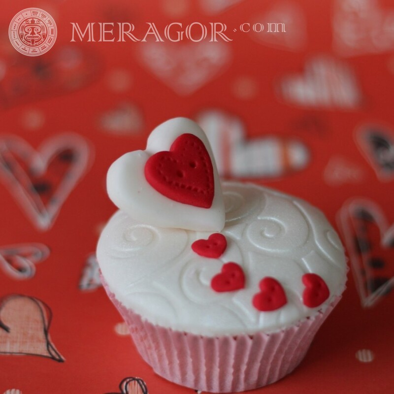 Photo cake with heart Food