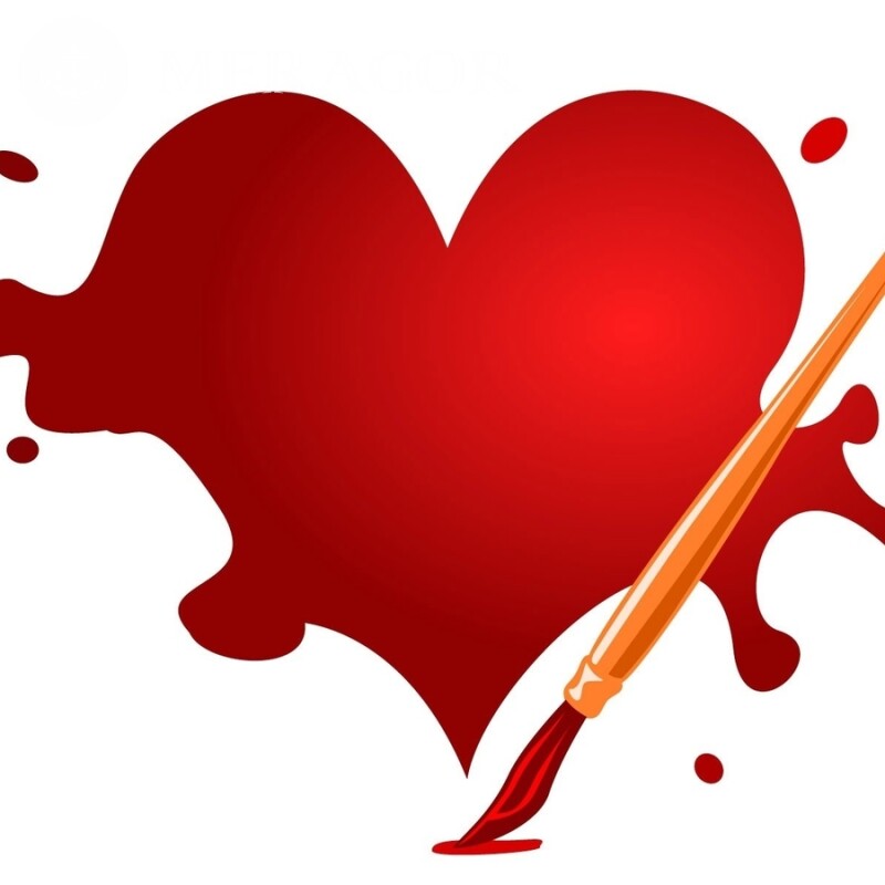 Dibujo de corazón en avatar para niña Fiesta Amor