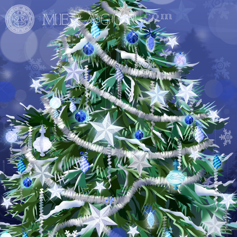 Christmas tree on the avatar Holidays New Year
