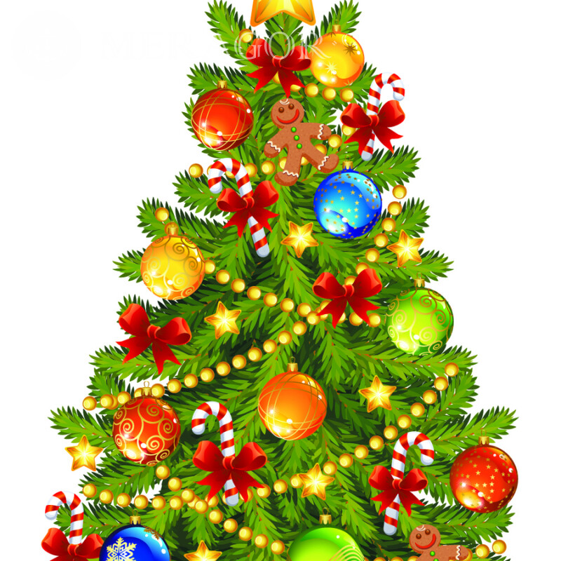 Imagem da árvore de natal para avatar Feriados Para o ano novo