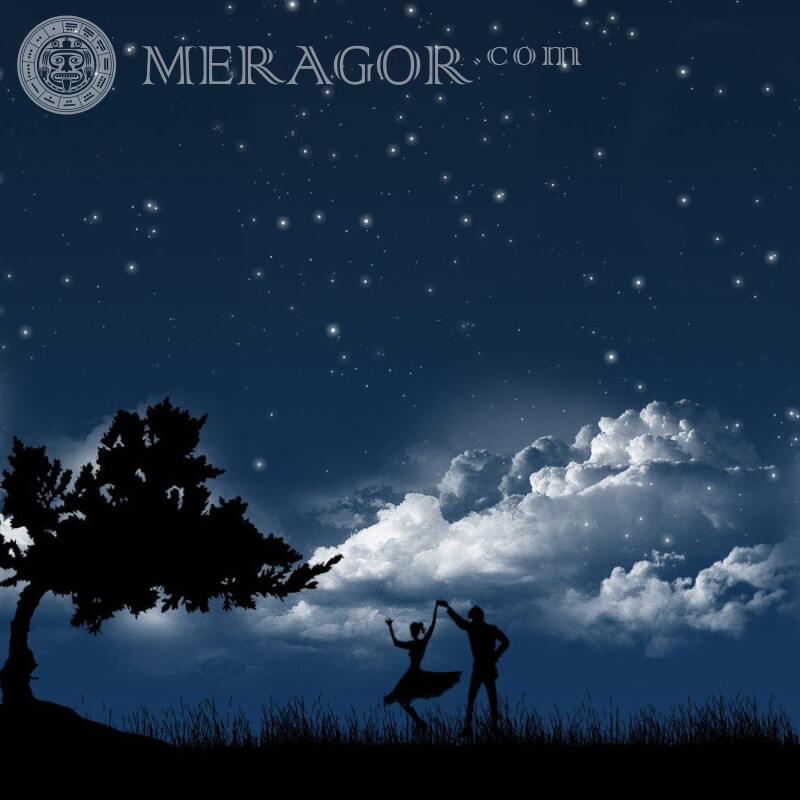 Dancing couple silhouettes avatar Musicians, Dancers Boy with girl Silhouette