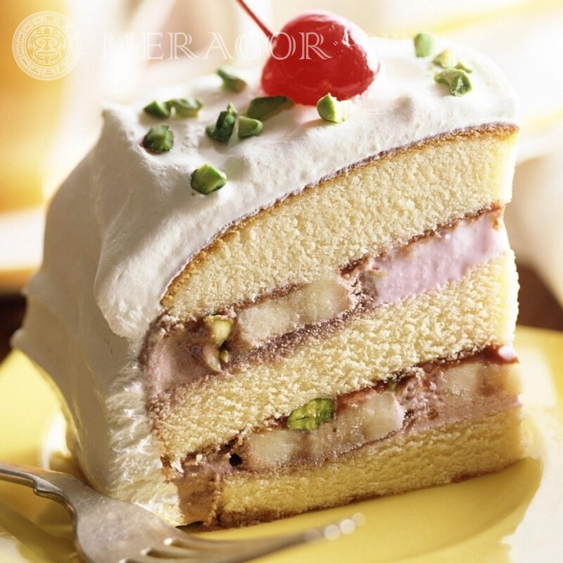 Десерт шматок торта Їжа