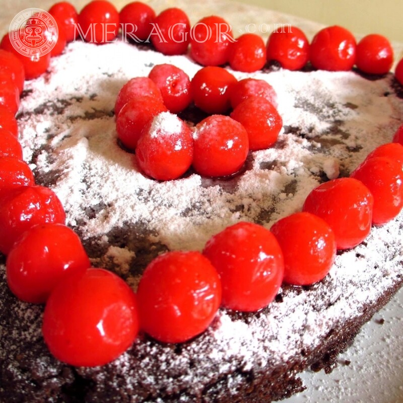 Heart cake with berries Food
