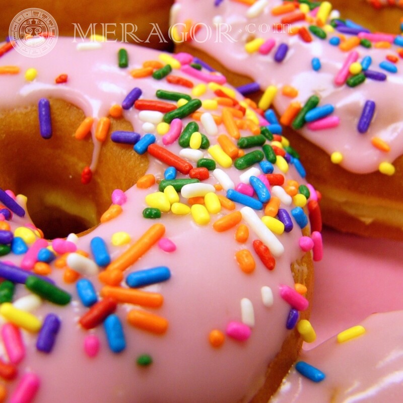 Dessert donut with glaze Food