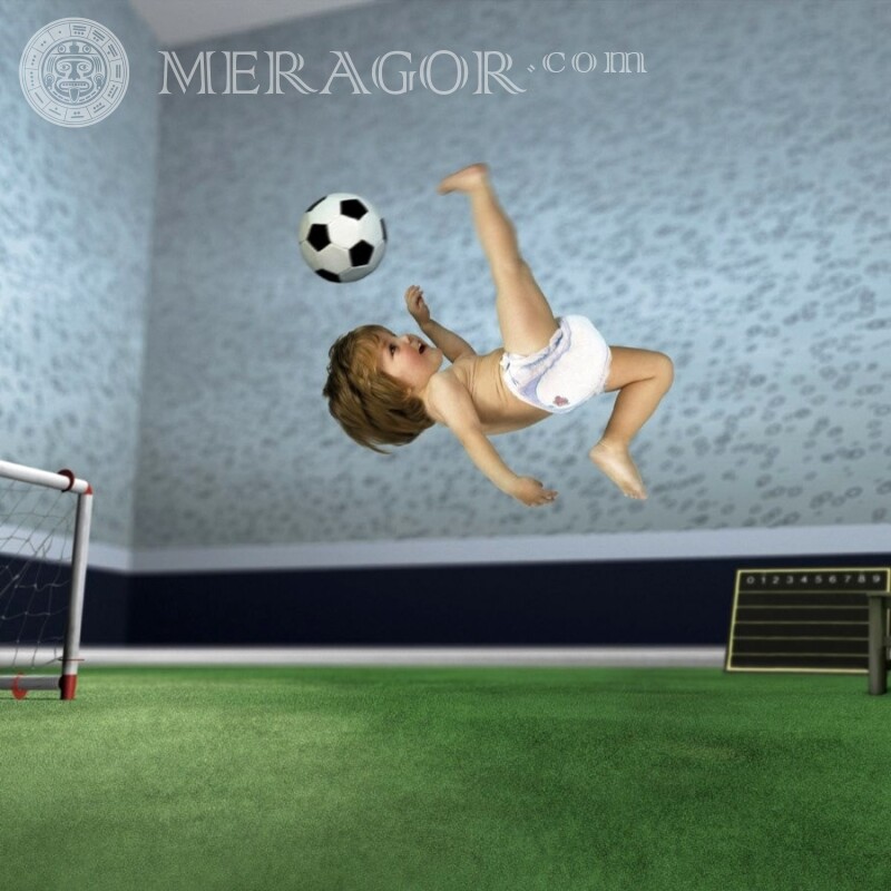 Avatar divertido con un niño Divertido Infantiles Fútbol
