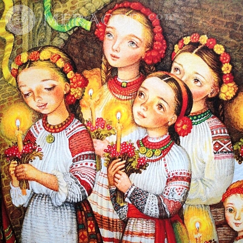 Девочки украинки рисунок для аватарки Дитячий Аніме, малюнок