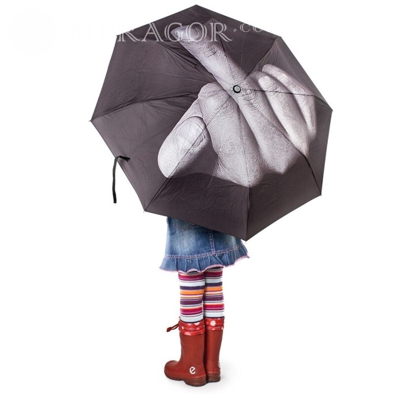 Дівчинка під парасолькою прикольна ава Гумор Смішні