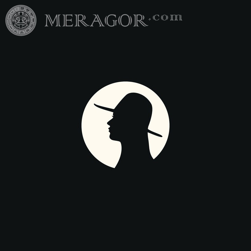 Fille en silhouette de profil Silhouette Noir et blanc