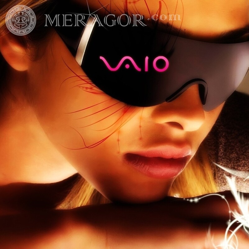 Logo VAIO sur avatar Logos Avec les lunettes Les filles