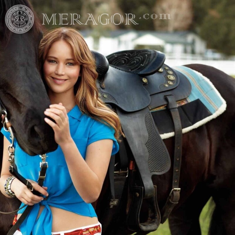  Foto de Jennifer Lawrence para foto de perfil Celebridades Meninas adultas Para VK Cavalo