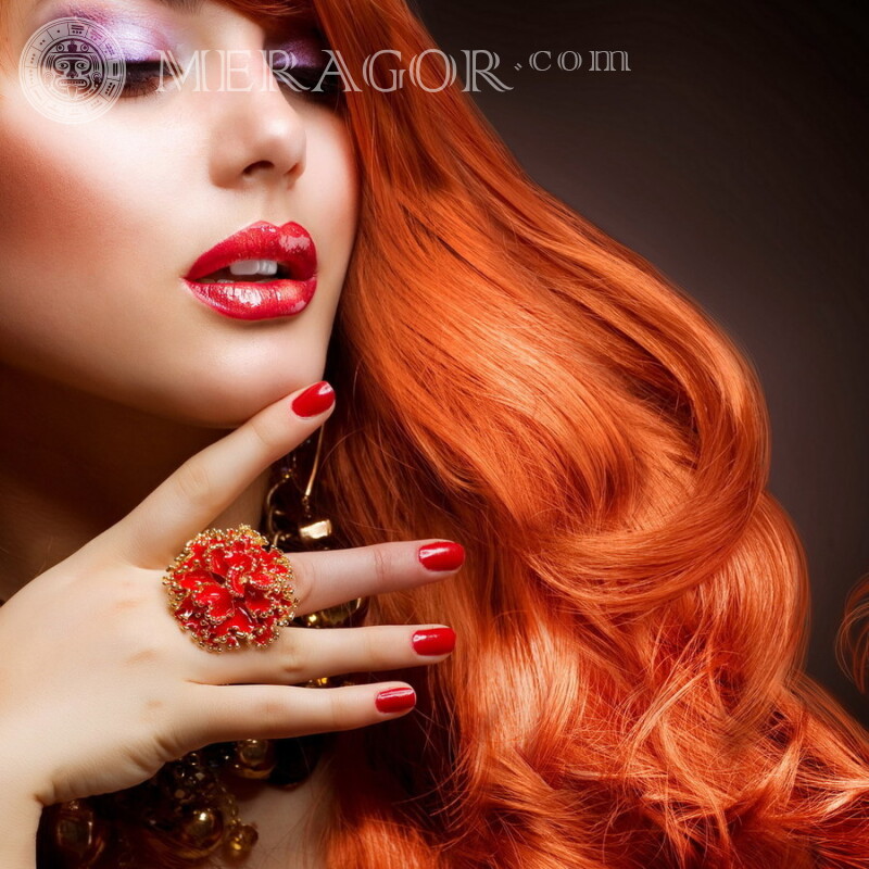 Рыжая девушка фото для профиля Ruivo Glamorous Meninas adultas Mulheres
