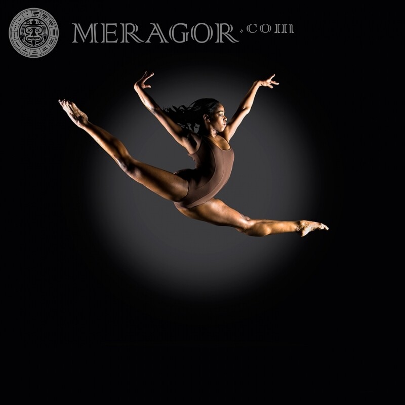 Foto de gimnasta descargar en avatar Deportivos Negros Niñas adultas