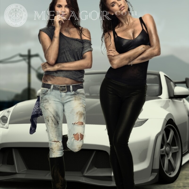 Две кросотки фото на аву Девушки Автомобили Брюнетки