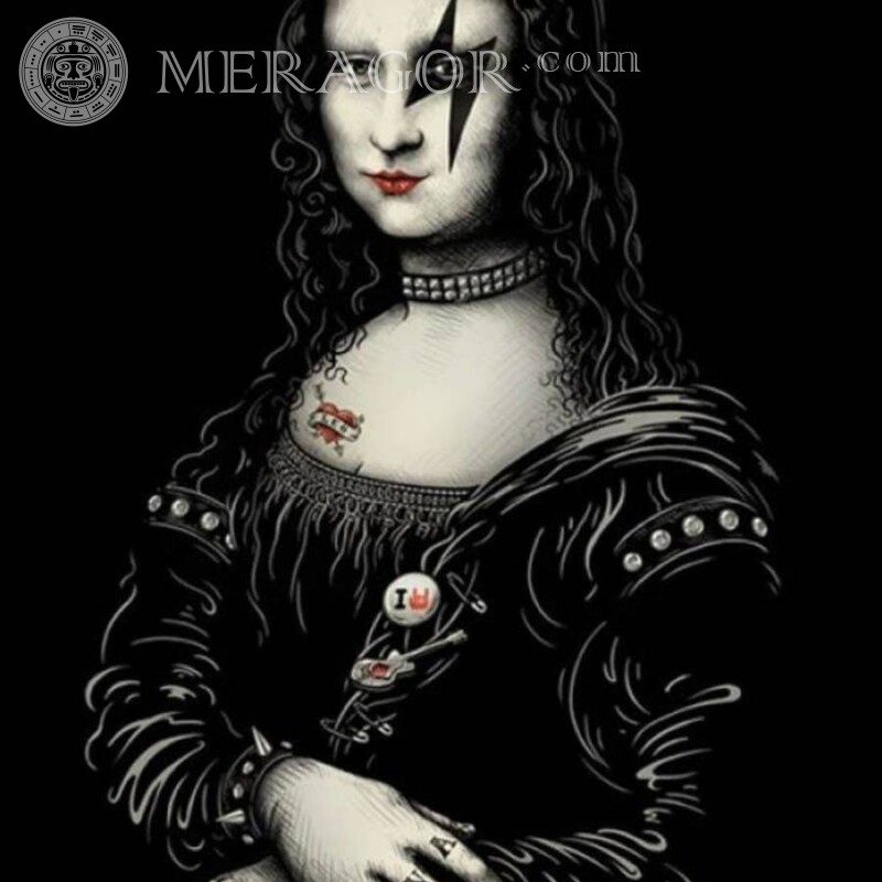 Ава на тему Мона Лиза Аниме, рисунок Смешные Юмор