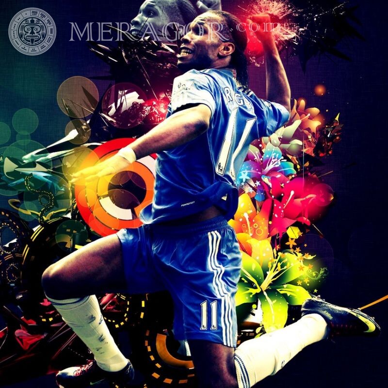 Didde Drogba Chelsea Teamfoto auf Ihrem Profilbild Fußball