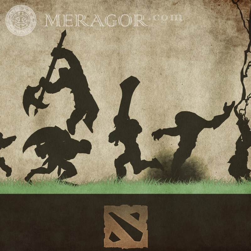 Foto de siluetas de personajes de Dota Todos los juegos Con armas