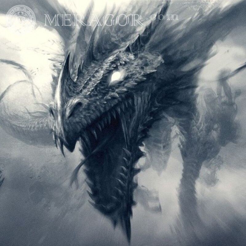 Злой дракон на аватар Драконы Аниме, рисунок
