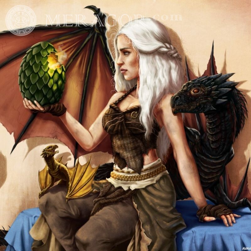 Art with dragons Game of Thrones download for icon Dragons Blondes Girls