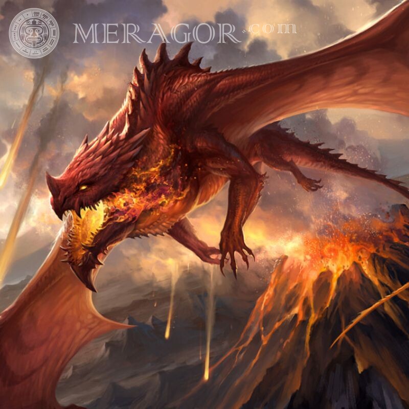 Красивый дракон на аватар Драконы Аниме, рисунок