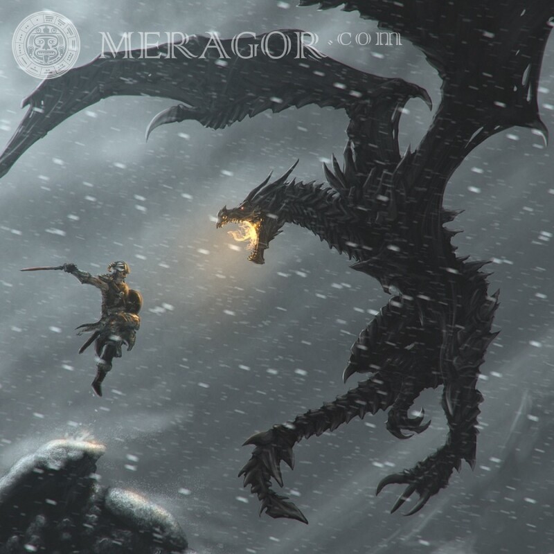 Laden Sie das Bild aus dem Spiel The Elder Scrolls kostenlos herunter Alle Spiele Drachen