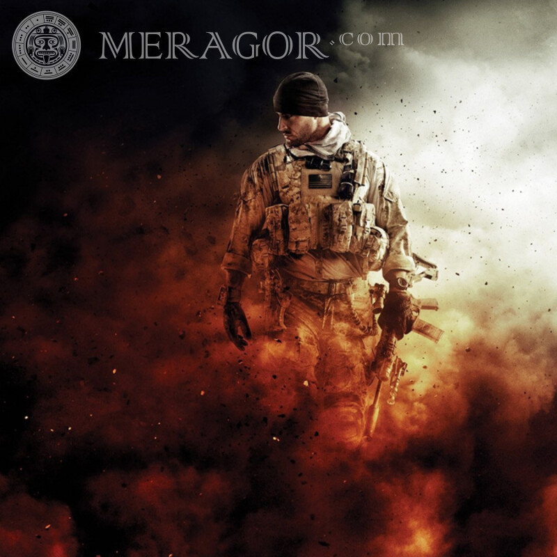Солдат в огне фото на аву С оружием Крутые Мужики