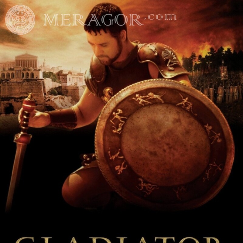 Gladiateur avec épée et bouclier photo d'avatar Des films