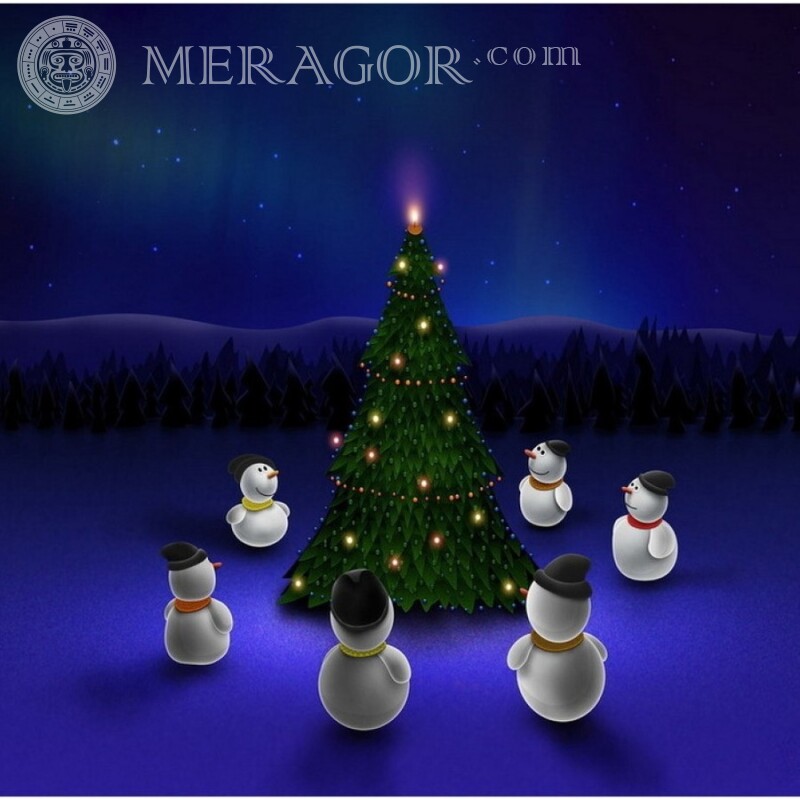 Avatar with snowmen Holidays New Year
