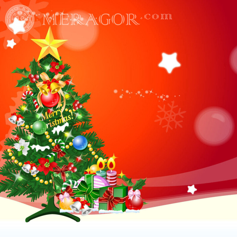 Фон з новорічною ялинкою для аватара Свято На новий рік