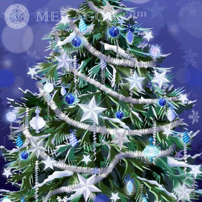 Avatar mit einem Weihnachtsbaum für einen Kerl Feierzeit Weihnachten Avatare
