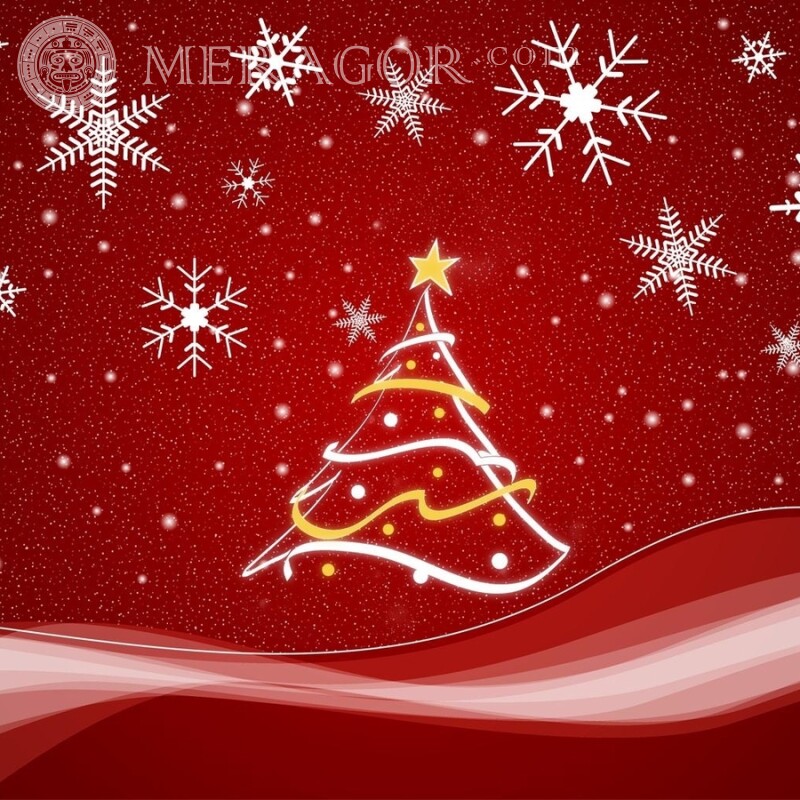 Árvore de Natal no avatar desenhando para autorização Feriados Para o ano novo