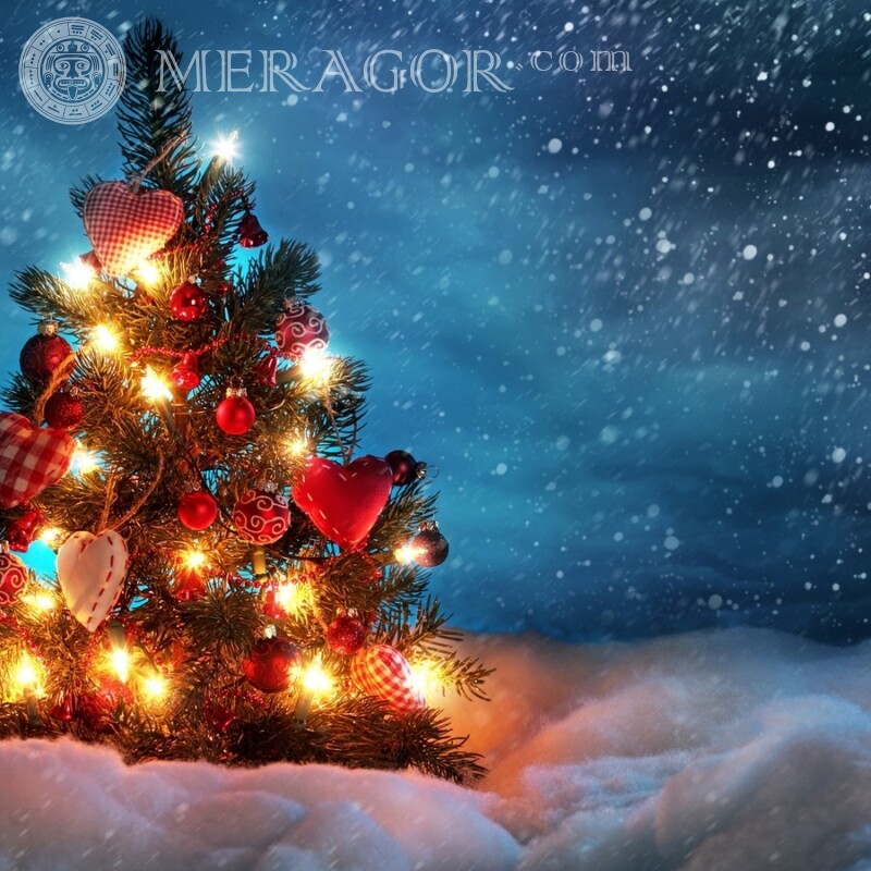 Árvore festiva no avatar Feriados Para o ano novo