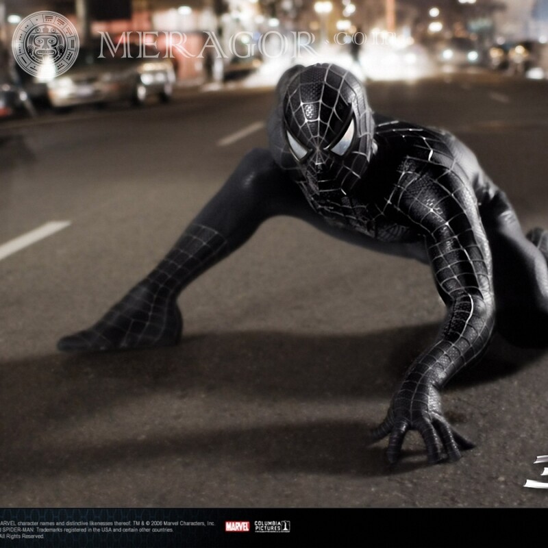 Imagem do avatar do Homem-Aranha em terno preto Dos filmes