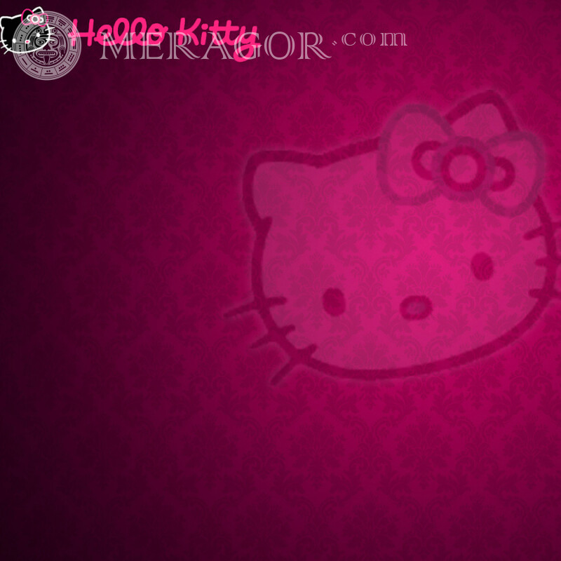 Logotipo da Hello Kitty em segundo plano para avatar Logos Infantis Gatos