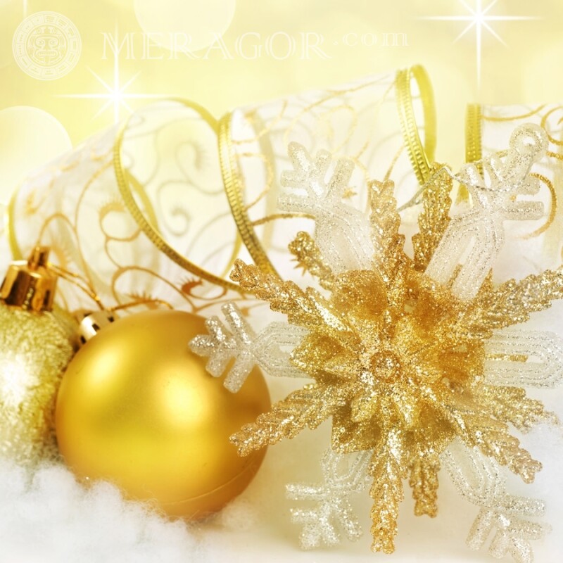 Foto de brinquedos de Natal em um avatar em um perfil Feriados Para o ano novo